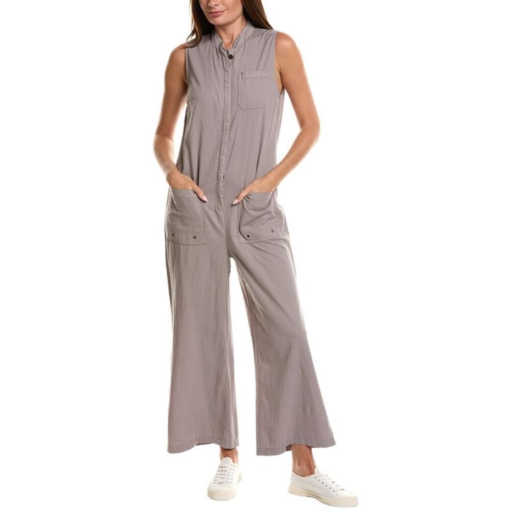 Xcvi Womens  Tawnie Linen-Blend Jumpsuit, Red